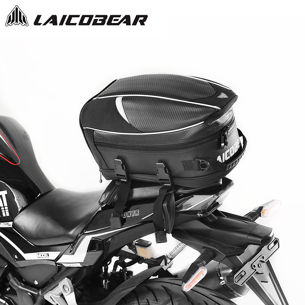 Motorcycle Gear Backpack - Motorcycle Tail Bag Black Motorbike Waterproof