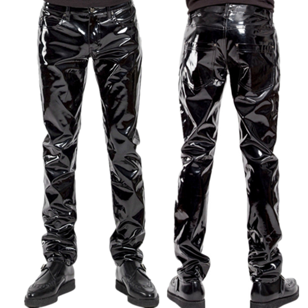 Shiny PVC Latex Trousers Men M - Motorcycle Gear Mens 评论和价格